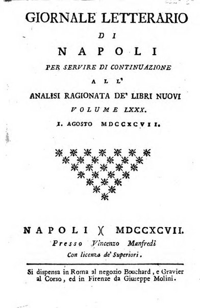 Giornale letterario di Napoli per servire di continuazione all'Analisi ragionata de' libri nuovi