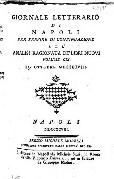 Giornale letterario di Napoli per servire di continuazione all'Analisi ragionata de' libri nuovi