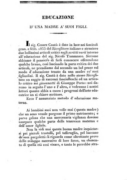 L'istitutore elementare giornale dedicato ai maestri ed ai padri di famiglia