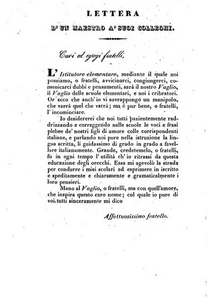 L'istitutore elementare giornale dedicato ai maestri ed ai padri di famiglia