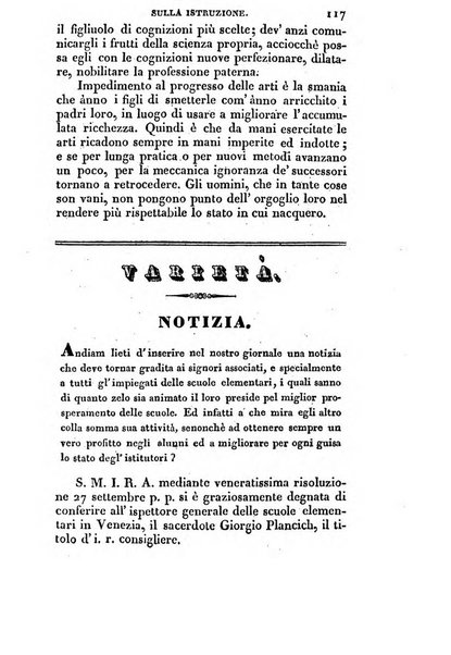 L'istitutore elementare giornale dedicato ai maestri ed ai padri di famiglia