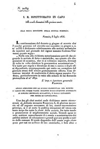 L'istitutore elementare giornale dedicato ai maestri ed ai padri di famiglia