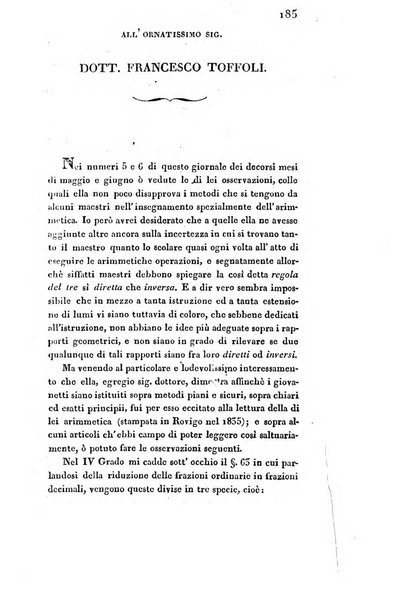 L'istitutore elementare giornale dedicato ai maestri ed ai padri di famiglia