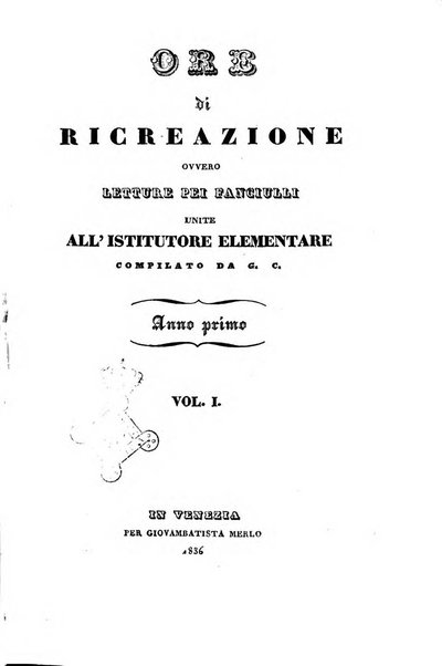 L'istitutore elementare giornale dedicato ai maestri ed ai padri di famiglia