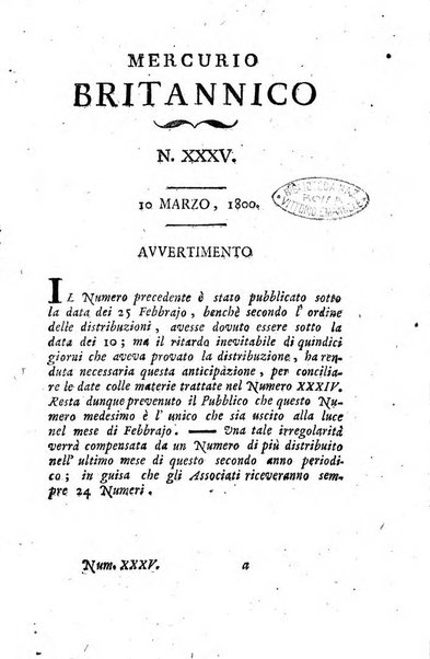 Mercurio britannico ossia notizie istorico-critiche sugli affari attuali