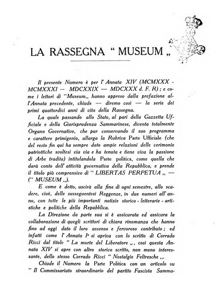 Museum bullettino della biblioteca-museo ed archivio governativi e dello Studio sammarinese