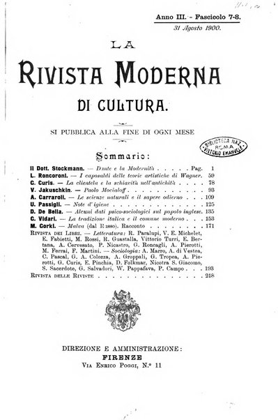 La rivista moderna di cultura