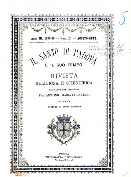 Il santo di Padova rivista religiosa e scientifica