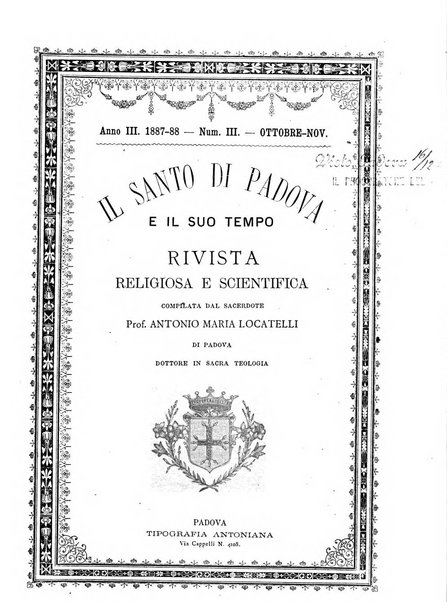 Il santo di Padova rivista religiosa e scientifica