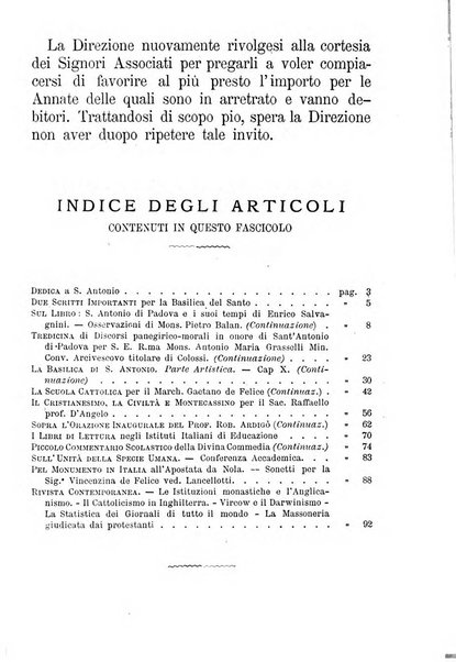 Il santo di Padova rivista religiosa e scientifica