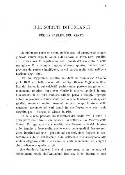 Il santo di Padova rivista religiosa e scientifica