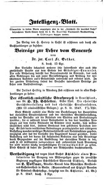 Zeitschrift fur deutsches Recht und deutsche Rechtswissenschaft