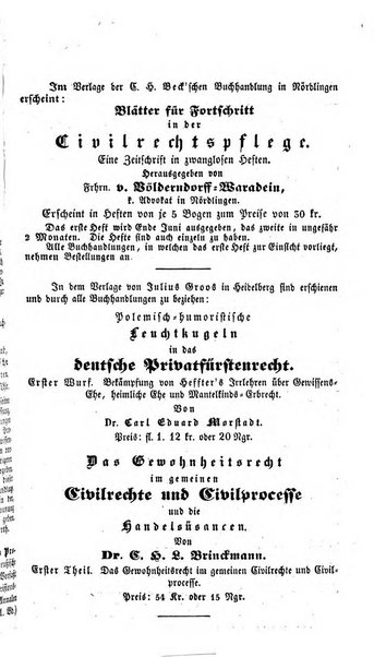 Zeitschrift fur deutsches Recht und deutsche Rechtswissenschaft