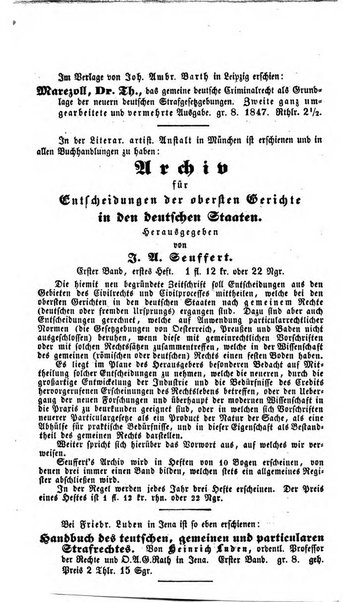 Zeitschrift fur deutsches Recht und deutsche Rechtswissenschaft