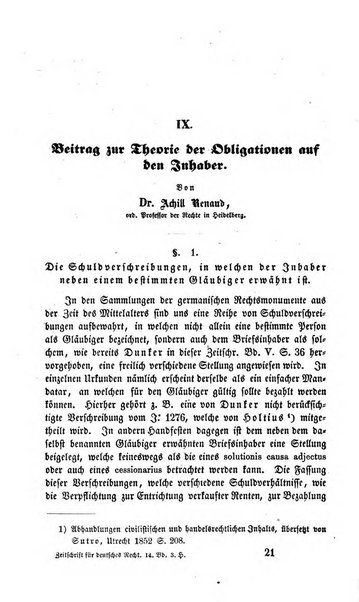 Zeitschrift fur deutsches Recht und deutsche Rechtswissenschaft