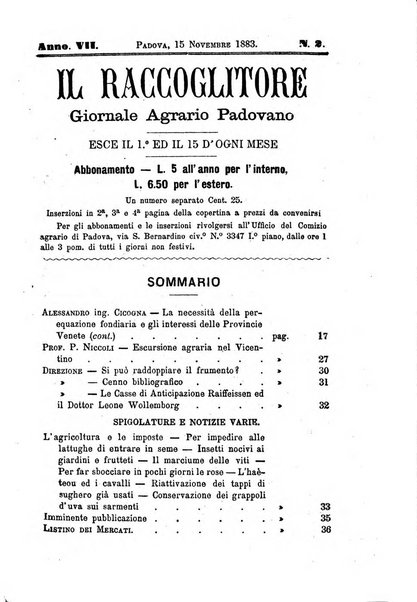 Il raccoglitore giornale agrario padovano