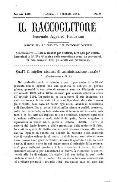 Il raccoglitore giornale agrario padovano