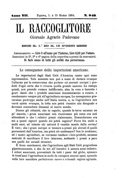 Il raccoglitore giornale agrario padovano