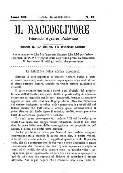 Il raccoglitore giornale agrario padovano