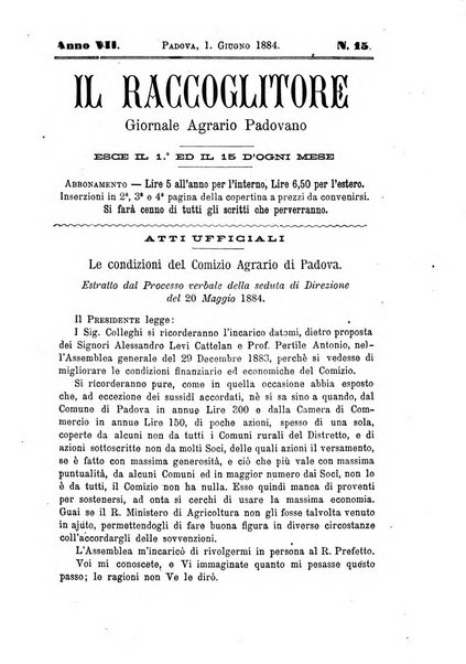 Il raccoglitore giornale agrario padovano