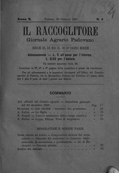 Il raccoglitore giornale agrario padovano