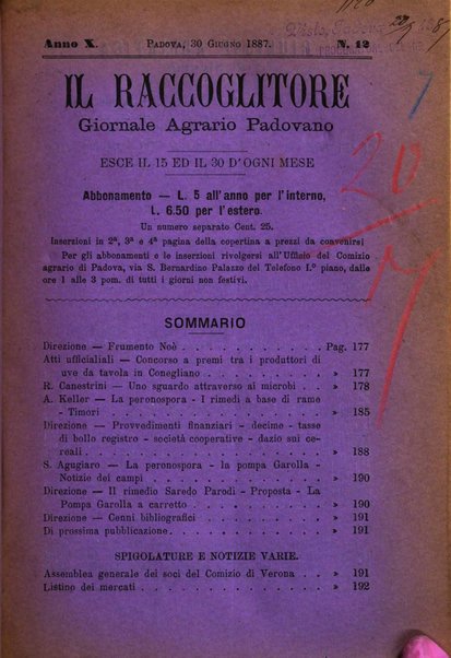 Il raccoglitore giornale agrario padovano