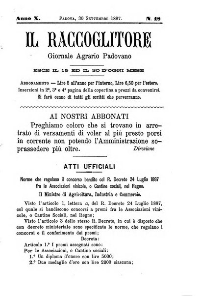 Il raccoglitore giornale agrario padovano