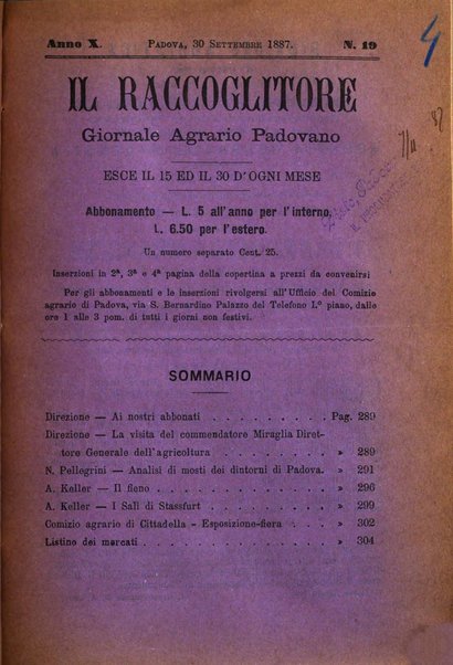 Il raccoglitore giornale agrario padovano