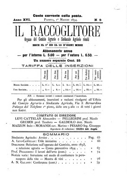 Il raccoglitore giornale agrario padovano