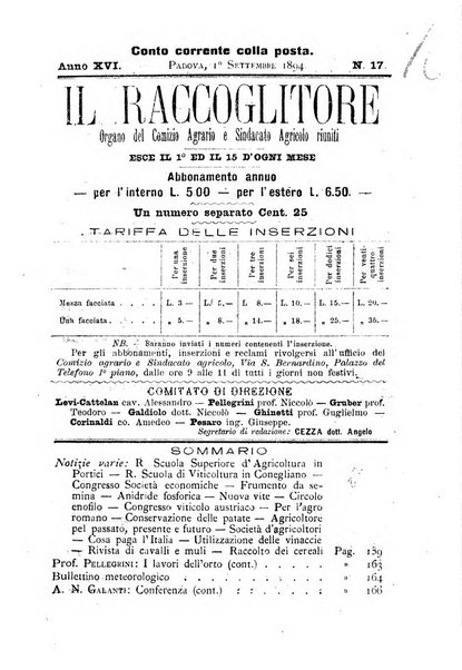 Il raccoglitore giornale agrario padovano