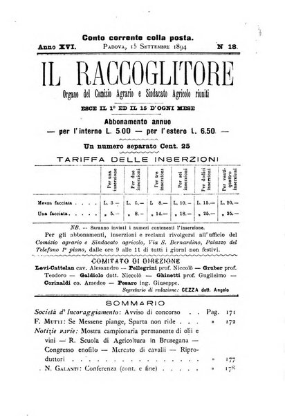 Il raccoglitore giornale agrario padovano