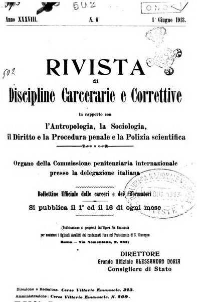 Rivista di discipline carcerarie e correttive