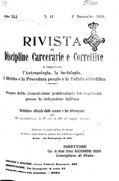 Rivista di discipline carcerarie e correttive