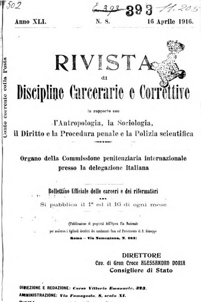 Rivista di discipline carcerarie e correttive