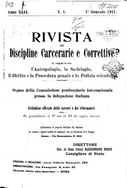 Rivista di discipline carcerarie e correttive