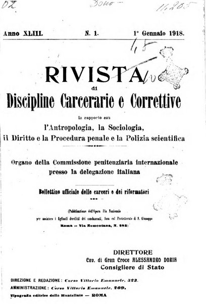 Rivista di discipline carcerarie e correttive