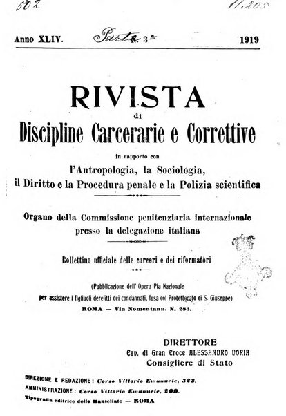 Rivista di discipline carcerarie e correttive