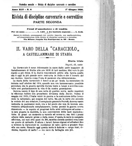 Rivista di discipline carcerarie e correttive