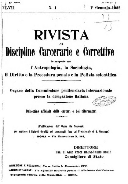 Rivista di discipline carcerarie e correttive