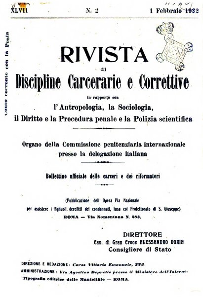 Rivista di discipline carcerarie e correttive