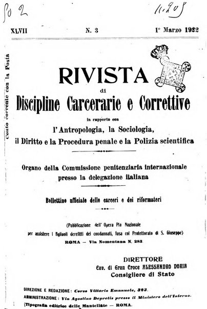 Rivista di discipline carcerarie e correttive