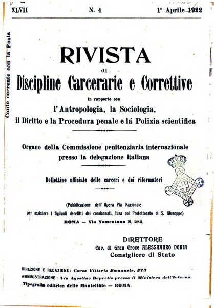 Rivista di discipline carcerarie e correttive