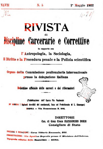 Rivista di discipline carcerarie e correttive