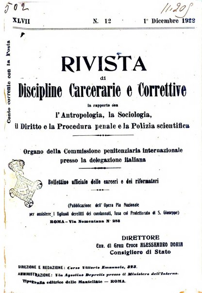 Rivista di discipline carcerarie e correttive