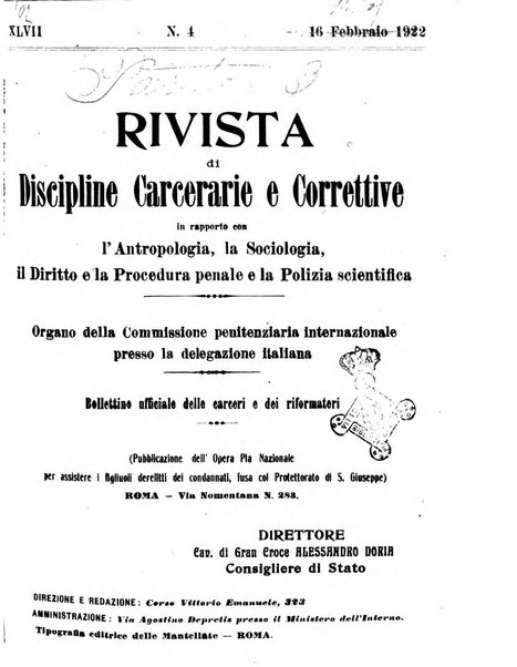 Rivista di discipline carcerarie e correttive