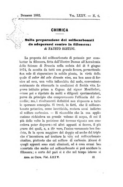 Annali di chimica applicata alla farmacia ed alla medicina