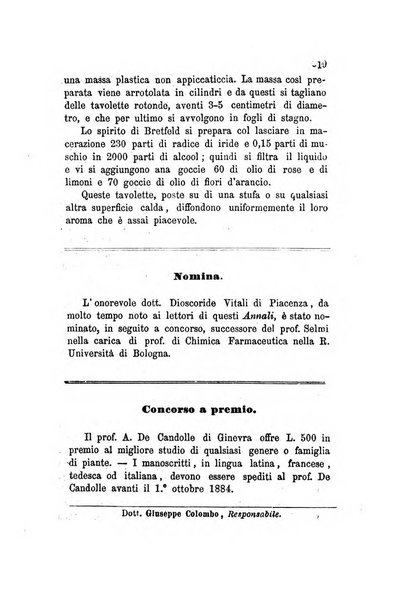 Annali di chimica applicata alla farmacia ed alla medicina