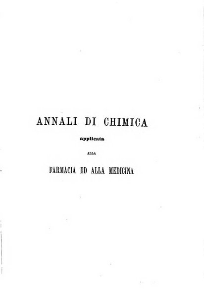 Annali di chimica applicata alla farmacia ed alla medicina