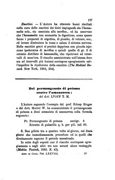Annali di chimica applicata alla farmacia ed alla medicina