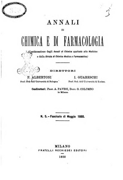 Annali di chimica e di farmacologia